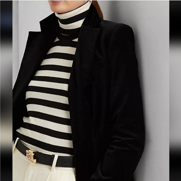 Lauren Ralph Lauren Black Silk Blend Velvet Cocktail Party Blazer Women's X-Larg - Picture 3 of 11